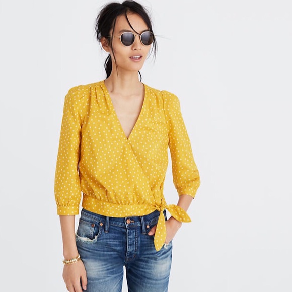 Madewell Wrap Top in Star Scatter Sz XS - Picture 2 of 8